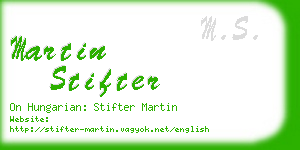 martin stifter business card